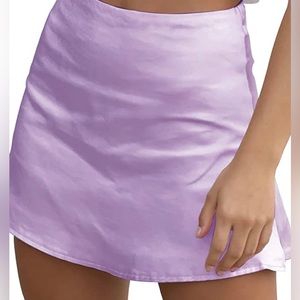 Purple Satin Mini Skirt from Amazon